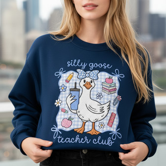 Join the Club - Silly Goose Embroidered Teacher Sweatshirt - Thegiftio UK