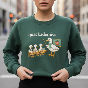 Playful Silly Goose Club Embroidered Teacher Sweatshirt - Thegiftio UK