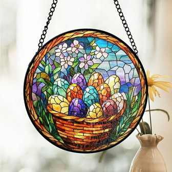 Brighten Your Window Vibrant Easter Egg Stained Glass Suncatcher - Thegiftio