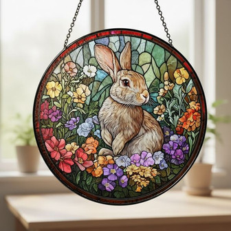Nature Beauty Easter Stained Glass Suncatcher Window Decor - Thegiftio