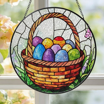 Vibrant Colors Meet Spring Easter Egg Stained Glass Suncatcher - Thegiftio