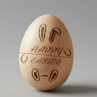 Fillable Wooden Engraved Easter Egg for Precious Family Moments - Thegiftio