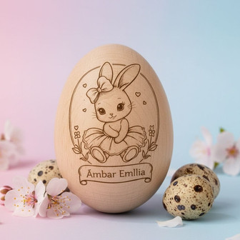 Grandparents Love Musical 1st Wooden Engraved Easter Egg - Thegiftio