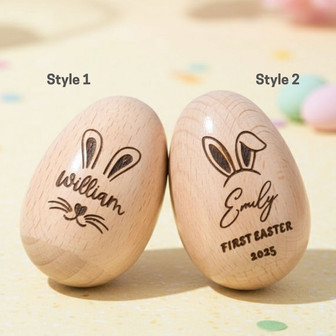 Rhythmic Memories Musical Wooden Engraved Easter Egg Baby Gift - Thegiftio
