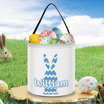 Personalized Name Easter Fabric Basket for Baby First Hunt - Thegiftio