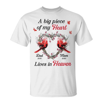 A Big Piece Of My Heart Lives In Heaven Custom T-Shirt - Thegiftio UK