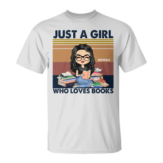 A Girl Who Loves Books Custom T-Shirt - Gift for Readers - Thegiftio UK