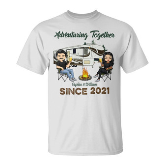 Adventuring Together Personalized T-Shirt - Gift for Couples - Thegiftio UK