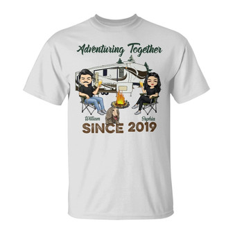 Adventuring Together Personalized T-Shirt - Gift for Couples - Thegiftio UK