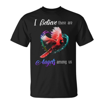 Angels Among Us Cardinal Personalized T-Shirt - Family Gift - Thegiftio UK