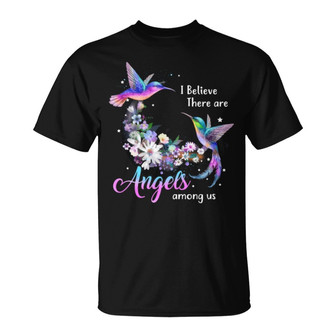 Angels Among Us Hummingbird Custom T-Shirt - Memorial Gift - Thegiftio UK