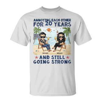 Annoying Each Other Beach Personalized T-Shirt - Couple Gift - Thegiftio UK