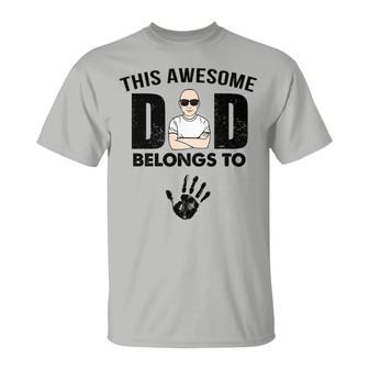 Awesome Dad Belongs To Custom T-Shirt - Gift for Dad - Thegiftio UK