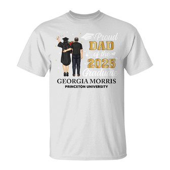 Backside Proud Dad Of A Graduation Child Custom T-Shirt - Thegiftio UK