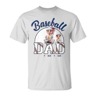 Baseball Dad 3D Effect Custom T-Shirt - Gift for Father - Thegiftio UK