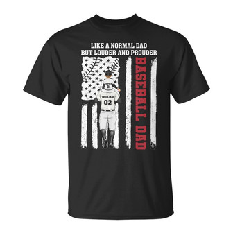 Baseball Dad Louder & Prouder Custom T-Shirt - Gift for Dad - Thegiftio UK