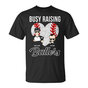 Baseball Mom Dad Busy Raising Ballers Custom T-Shirt - Gift - Thegiftio UK