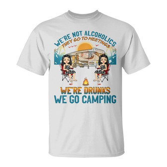 Beach Camping We're Drunks Custom T-Shirt - Gift for Bestie - Thegiftio UK