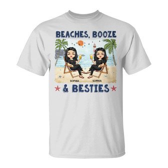 Beaches Booze And Besties Custom T-Shirt - Gift for Besties - Thegiftio UK