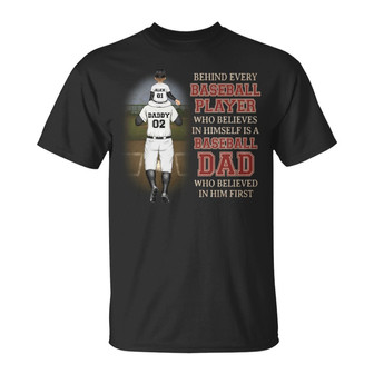 Behind Every Baseball Player Custom T-Shirt - Gift for Dad - Thegiftio UK