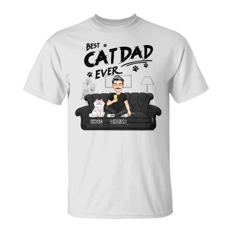 Best Cat Dad Ever Personalized T Shirt - Gift for Cat Dads - Thegiftio UK
