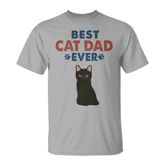 Best Cat Dad Ever Sitting Cat Custom T-Shirt - Gift for Dad - Thegiftio UK