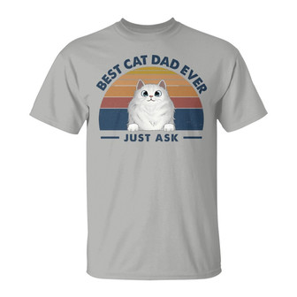 Best Cat Dad Mom Fluffy Cat Retro Custom T-Shirt - Thegiftio UK