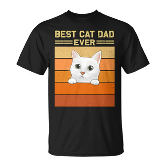 Best Cat Dad Mom Peeking Retro Custom T-Shirt - Thegiftio UK