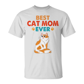 Best Cat Mom Cat Dad Ever Sitting Cat Cartoon Custom T-Shirt - Thegiftio UK