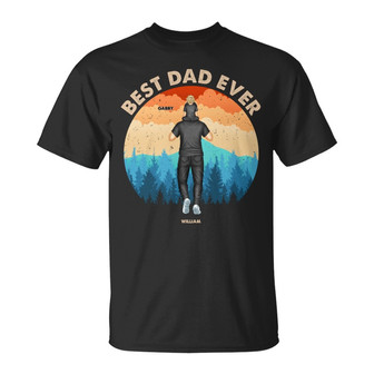 Best Dad Ever Backside Custom T-Shirt - Gift for Dad - Thegiftio UK