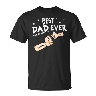 Best Dad Ever Hand Punch Custom T-Shirt - Gift for Dad - Thegiftio UK