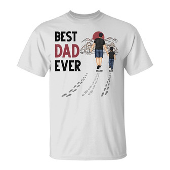 Best Dad Ever Walking Personalized T-Shirt - Gift for Dad - Thegiftio UK