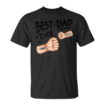 Best Dad Grandpa Ever Fist Bump Custom T-Shirt - For Dad - Thegiftio UK