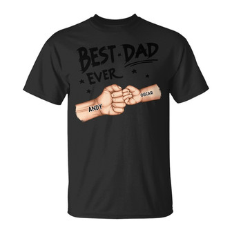 Best Dad Grandpa Fist Bump Custom T-Shirt - Gift for Dad - Thegiftio UK