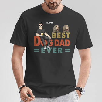Best Dog Cat Dad Ever Personalized T-Shirt - Birthday Gift - Thegiftio UK