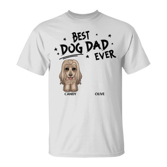 Best Dog Dad Ever Cute Cat Dog Custom T-Shirt - Gift for Dad - Thegiftio UK