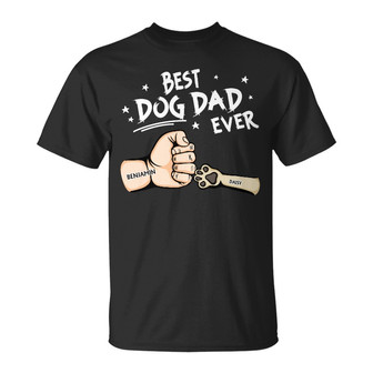 Best Dog Dad Ever Hand Punch Colorful Art Custom T-Shirt - Thegiftio UK