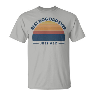 Best Dog Dad Peeking Dog Retro Custom T-Shirt - Gift for Dad - Thegiftio UK