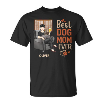 Best Dog Mom Ever Custom T-Shirt - Gift for Dog Lovers - Thegiftio UK