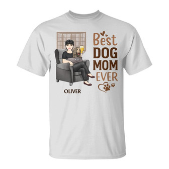 Best Dog Mom Ever Personalized T-Shirt - Gift for Dog Lovers - Thegiftio UK
