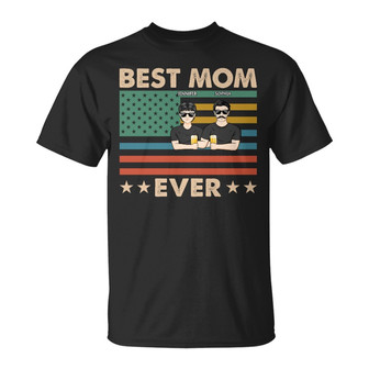 Best Mom Ever Retro Stars Custom T-Shirt - Gift for Mother - Thegiftio UK