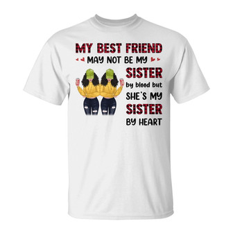 Besties Red Plaid Modern Girls Custom T-Shirt - Thegiftio UK