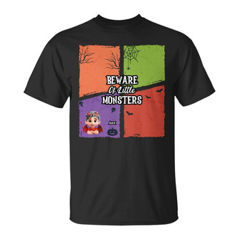 Beware Of Little Monsters Custom T Shirt - Halloween Gift - Thegiftio UK