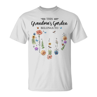 Birth Flower This Grandma's Garden Belongs Custom T-Shirt - Thegiftio UK