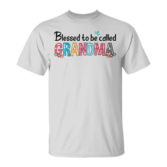 Blessed Grandma Colorful Family Kid Face Custom T-Shirt - Thegiftio UK