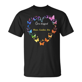 Blessed Mama Butterflies Colorful Heart Custom T-Shirt - Mom - Thegiftio UK