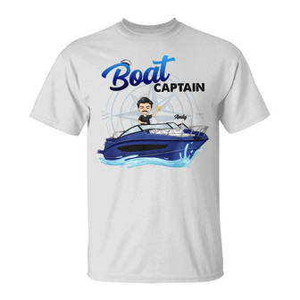 Boat Captain Personalized T-Shirt - Gift for Travelers - Thegiftio UK