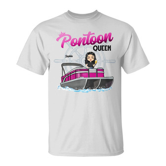 Boating Pontoon Queen Personalized T-Shirt - Birthday Gift - Thegiftio UK