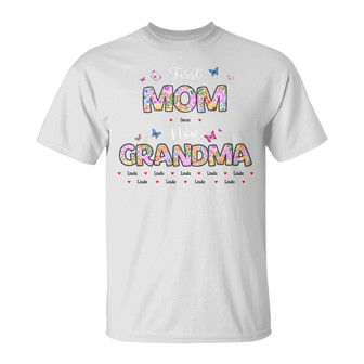 Butterfly Flower Title First Mom Now Grandma Custom T-Shirt - Thegiftio UK