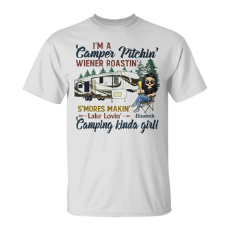 Camper Pitching Wiener Roasting Custom T-Shirt - Thegiftio UK